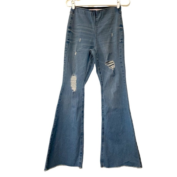 Tinseltown Jeans Tinseltown Y2k Flare Jeans Pull On Strech Light